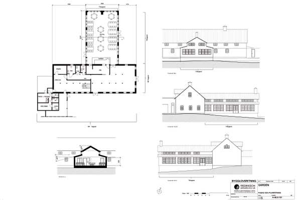 Skiss av större hus