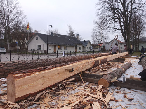 S:t Laurentii stapel under uppbyggnad.