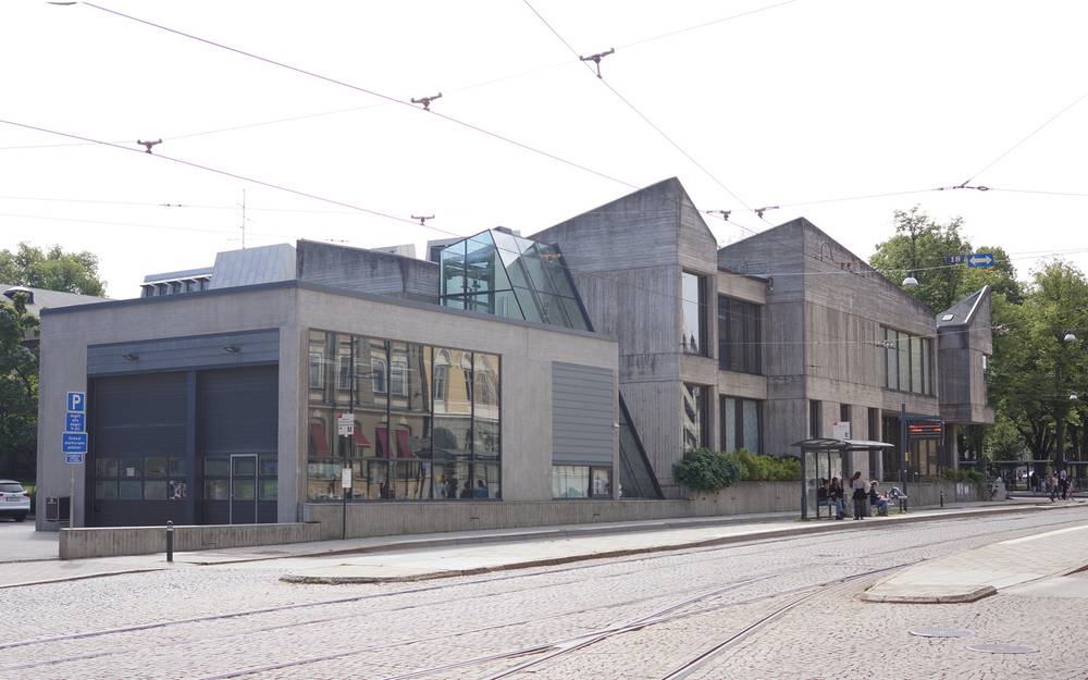 Norrköpings Stadsbibliotek som ritades 1970 av Konsultbyrån Jaenecke & Samuelson AB.