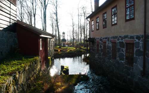 Vatten mellan hus